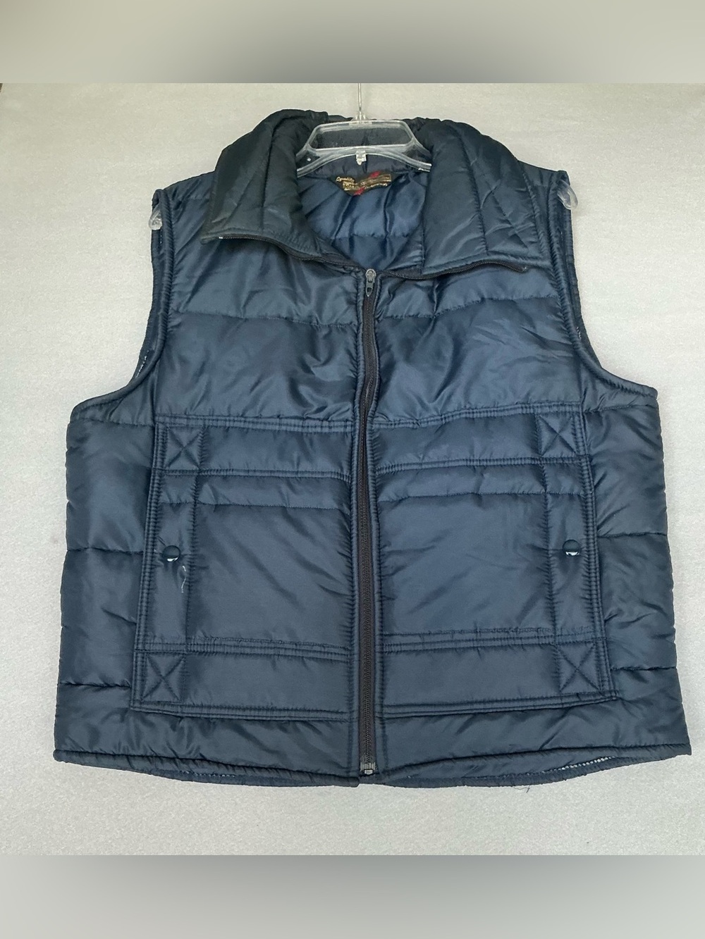 Vtg Sears 80's The Mens Store Blue Quilted Puffer Vest Full Zip Nylon M